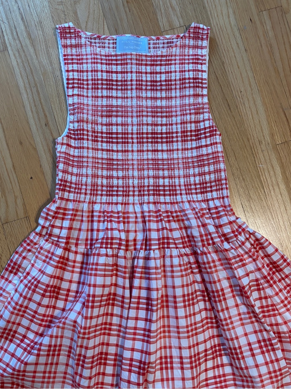 Hill House Women’s Red and White Plaid Sleeveless Nap Dress - Picture 2 of 4